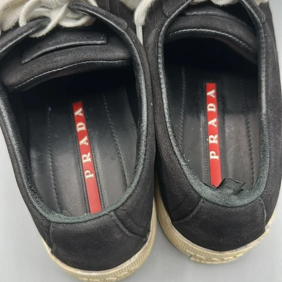 Prada Black Suede Sneakers 9/39 - Picture 2 of 9